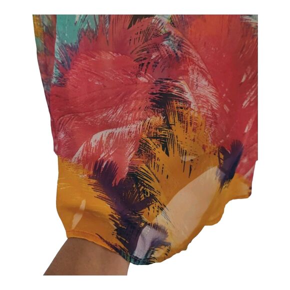 Delia's Women's Sheer Tank Top Feather Print Colorful Sleeveless  Size Medium - Picture 11 of 12